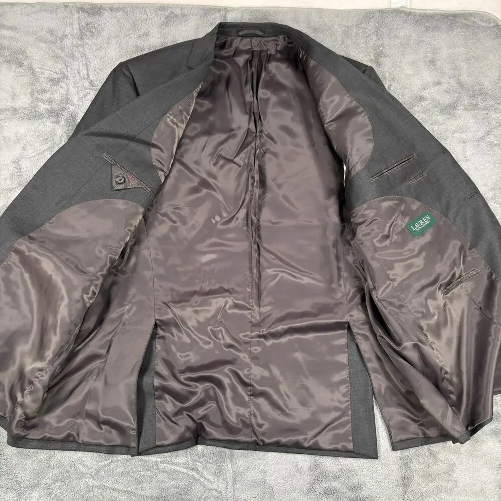 Lauren Ralph Lauren Gray Suit Mens 40W 32L Pants 48L Jacket Two Piece